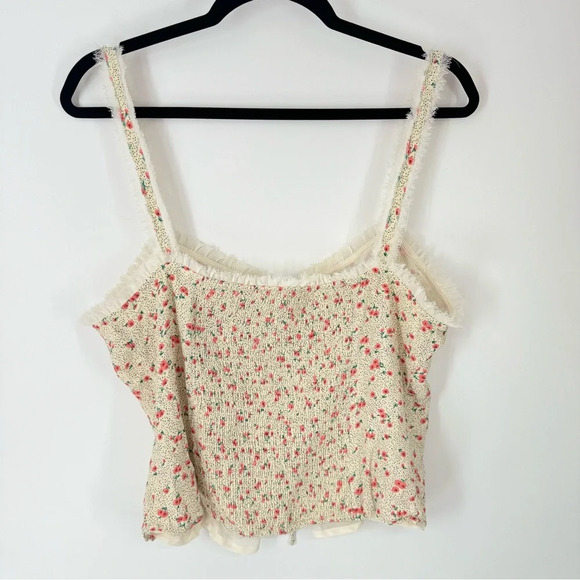 ASTR THE LABEL Polka Dot Floral Feminine Pin Up Lace Up Corset Top - Picture 5 of 5